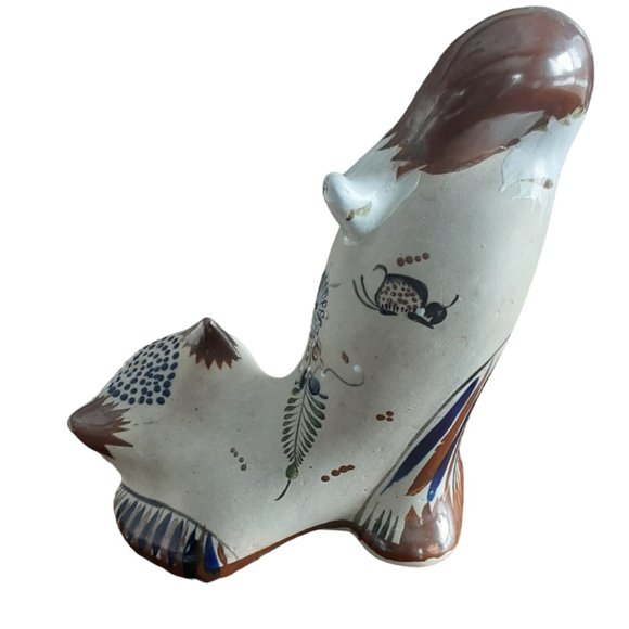 Vintage Tonala Mexican Pottery Cat Figurine. Signed. - Picture 4 of 6